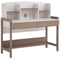 Biurko BOREO 120 cm – 2 szuflady, nadstawka, metalowy stelaż