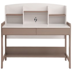 Biurko BOREO 120 cm – 2 szuflady, nadstawka, metalowy stelaż