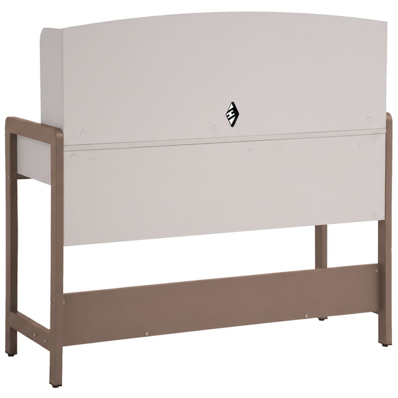 Biurko BOREO 120 cm – 2 szuflady, nadstawka, metalowy stelaż
