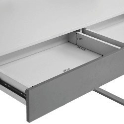 Biurko BOREO 120 cm – 2 szuflady, nadstawka, metalowy stelaż