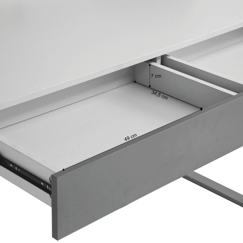 Biurko BOREO 120 cm – 2 szuflady, nadstawka, metalowy stelaż