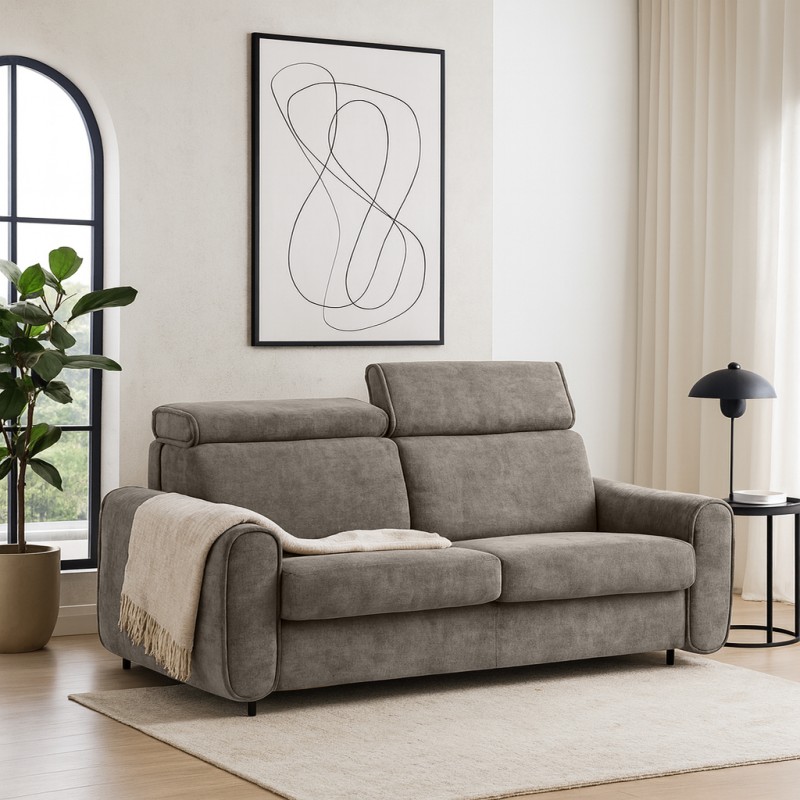 Sofa PAVARTI z funkcją spania – włoski automat, materac PU 10 cm