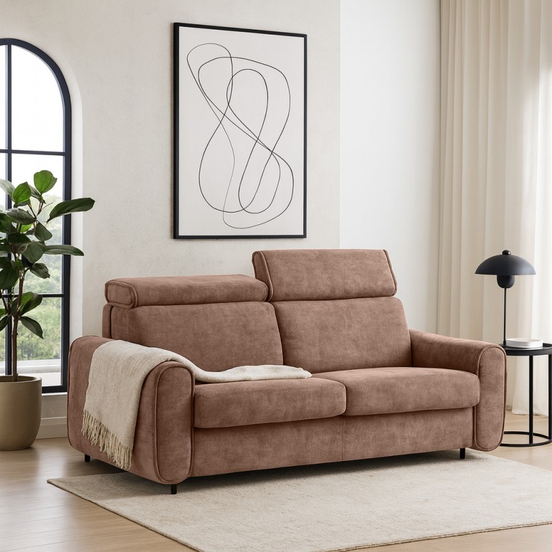 Sofa PAVARTI z funkcją spania – włoski automat, materac PU 10 cm
