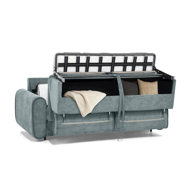 Sofa PAVARTI z funkcją spania – włoski automat, materac PU 10 cm