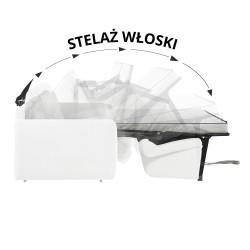 Sofa PAVARTI z funkcją spania – włoski automat, materac PU 10 cm