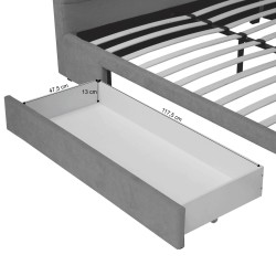Łóżko AUREA 160x200 z szufladą – tapicerowane z opcją materaca