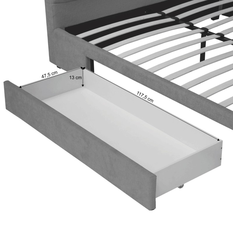Łóżko AUREA 160x200 z szufladą – tapicerowane z opcją materaca