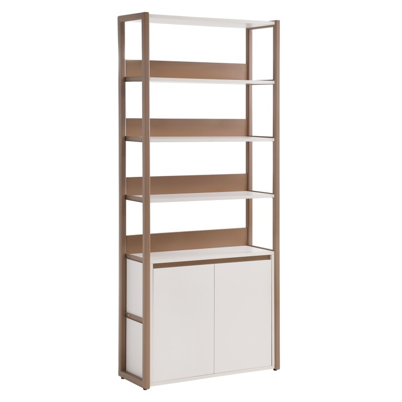Regał BOREO 80 cm – Kaszmir/Cappuccino z Szafką i Półkami