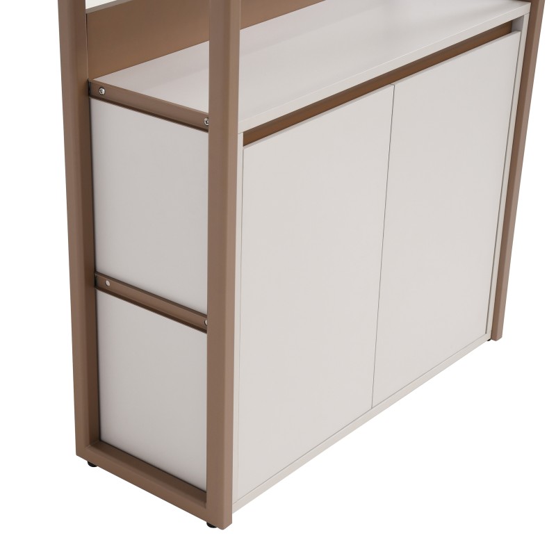 Regał BOREO 80 cm – Kaszmir/Cappuccino z Szafką i Półkami