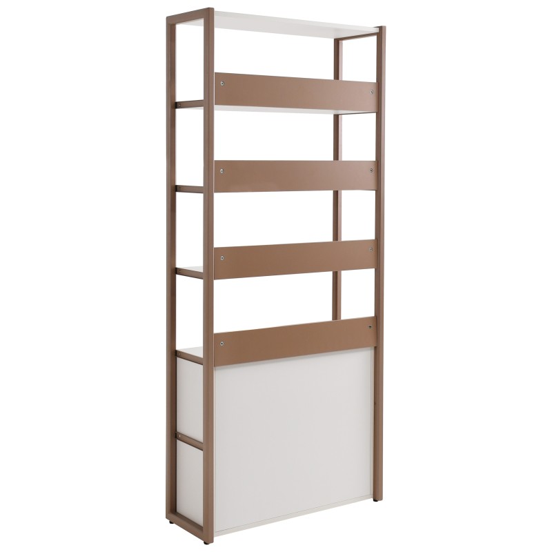 Regał BOREO 80 cm – Kaszmir/Cappuccino z Szafką i Półkami