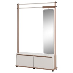 Garderoba BOREO 125 cm z Lustrem – 2 Drzwi, Metalowy Stelaż