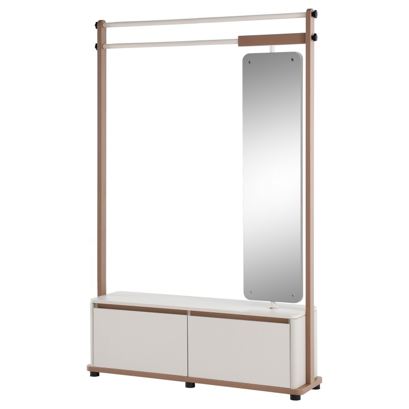 Garderoba BOREO 125 cm z Lustrem – 2 Drzwi, Metalowy Stelaż
