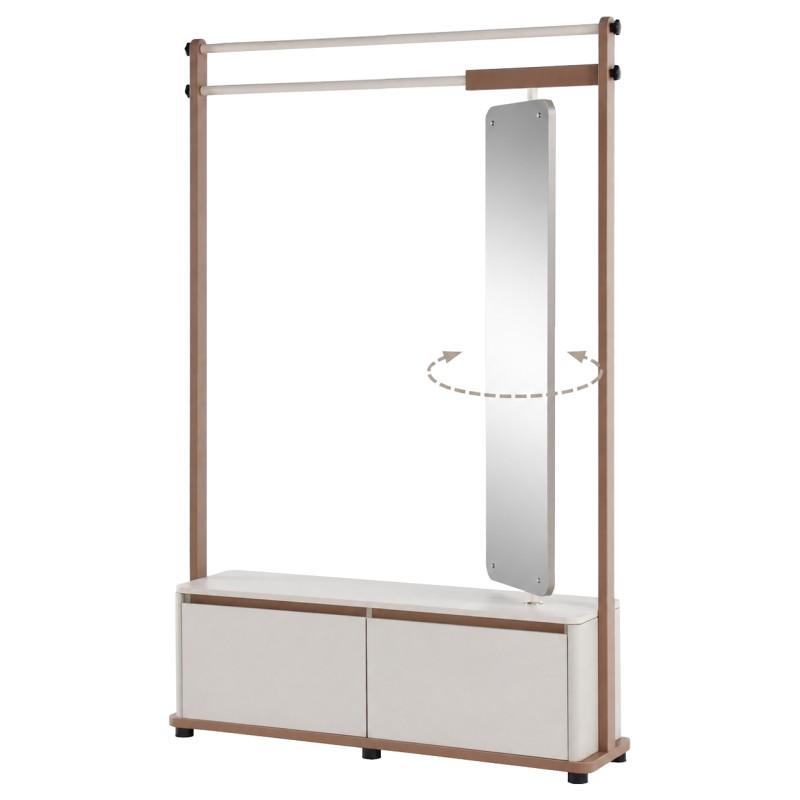 Garderoba BOREO 125 cm z Lustrem – 2 Drzwi, Metalowy Stelaż
