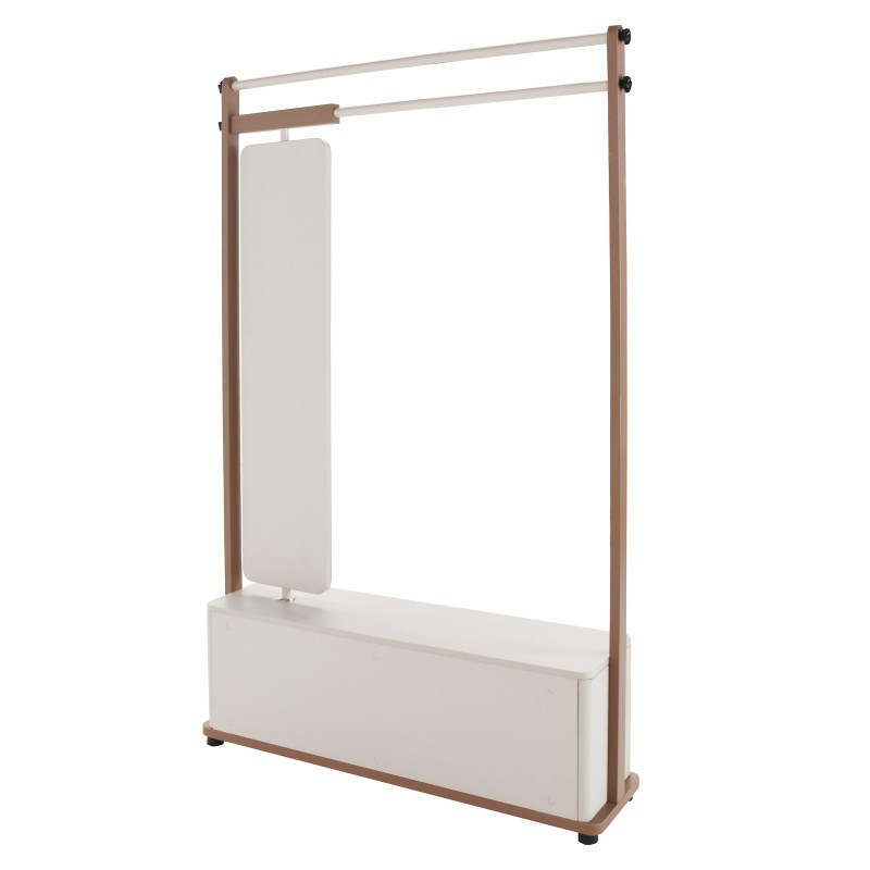Garderoba BOREO 125 cm z Lustrem – 2 Drzwi, Metalowy Stelaż