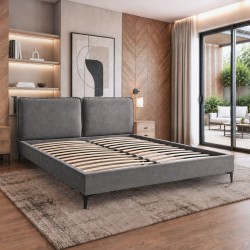 Łóżko SOMBRA 160x200 – Tapicerowane z Odpinanymi Poduszkami