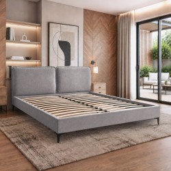 Łóżko SOMBRA 160x200 – Tapicerowane z Odpinanymi Poduszkami