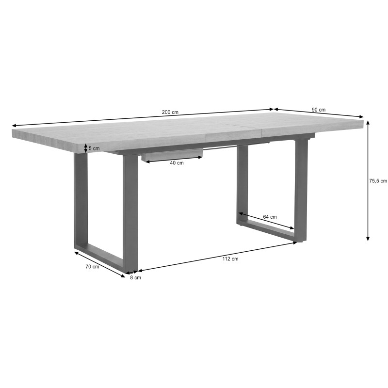 Stół AXIS 160–240 cm – Rozkładany Stół z Metalowym Stelażem