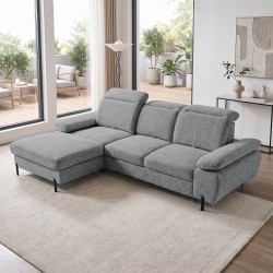 Narożnik SORA MINI 285x190 cm – Funkcja Spania, Pojemnik