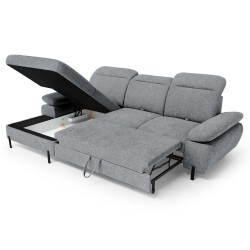 Narożnik SORA MINI 285x190 cm – Funkcja Spania, Pojemnik