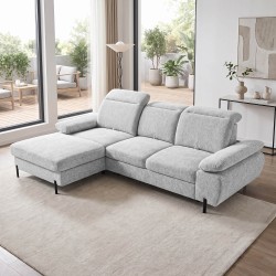 Narożnik SORA MINI 285x190 cm – Funkcja Spania, Pojemnik