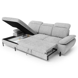 Narożnik SORA MINI 285x190 cm – Funkcja Spania, Pojemnik