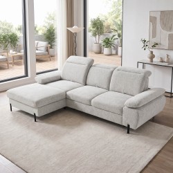 Narożnik SORA MINI 285x190 cm – Funkcja Spania, Pojemnik