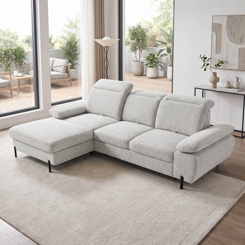 Narożnik SORA MINI 285x190 cm – Funkcja Spania, Pojemnik