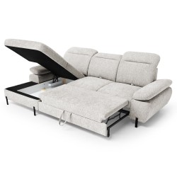 Narożnik SORA MINI 285x190 cm – Funkcja Spania, Pojemnik