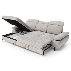 Narożnik SORA MINI 285x190 cm – Funkcja Spania, Pojemnik