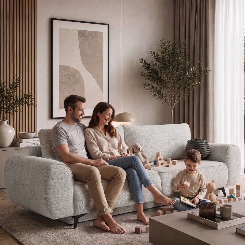 Sofa VITO 256 cm z funkcją spania i pojemnikiem | 200×144 cm