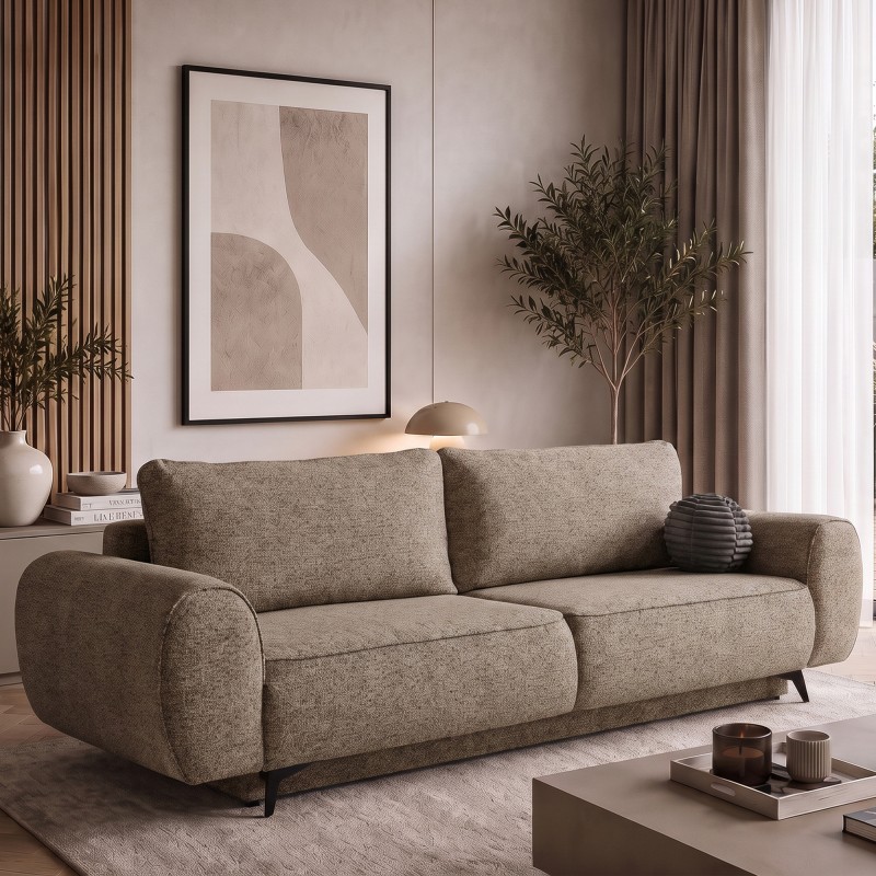 Sofa VITO 256 cm z funkcją spania i pojemnikiem | 200×144 cm