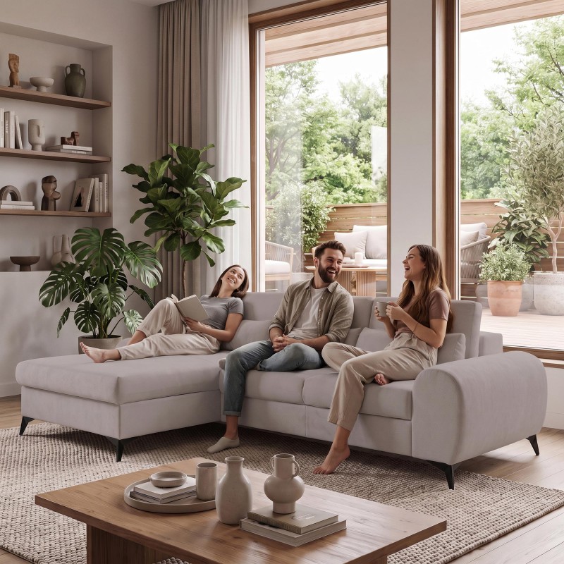 Narożnik MILAN L 270 cm z funkcją spania i pojemnikiem