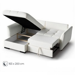 Narożnik CARO 240 cm z funkcją spania 163x200 i pojemnikiem