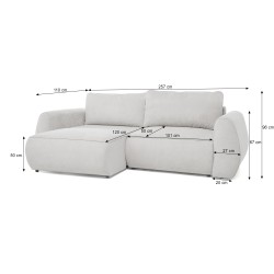 Sofa narożna BRAVO z funkcją spania 140x200 cm
