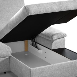 Narożnik KORA U 346 cm – funkcja spania, pojemnik, zagłówki