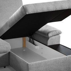 Narożnik KORA U 346 cm – funkcja spania, pojemnik, zagłówki