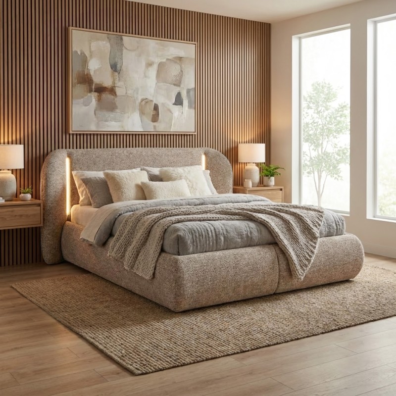 Łóżko CORFU z LED i pojemnikiem – 140/160/180x200 cm