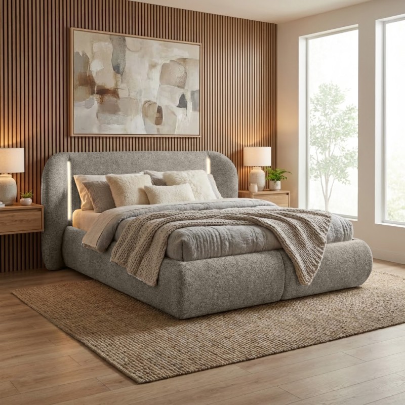 Łóżko CORFU z LED i pojemnikiem – 140/160/180x200 cm