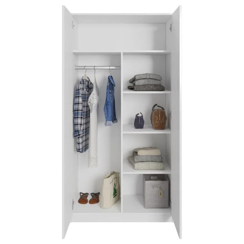 Szafa z drzwiami uchylnymi CLASSIC 90 cm – drążek i półki