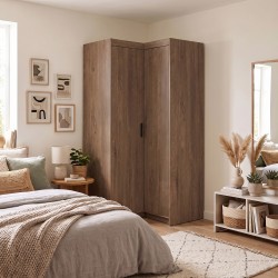 Szafa narożna z półkami i drążkiem ELENA | BeautySofa24