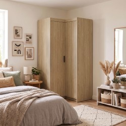 Szafa narożna z półkami i drążkiem ELENA | BeautySofa24