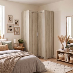 Szafa narożna z półkami i drążkiem ELENA | BeautySofa24