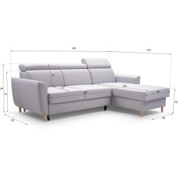 Narożnik z funkcją spania GUSTAW ❤︎ BeautySofa24.pl