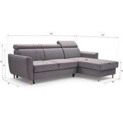 Narożnik z funkcją spania GUSTAW ❤︎ BeautySofa24.pl