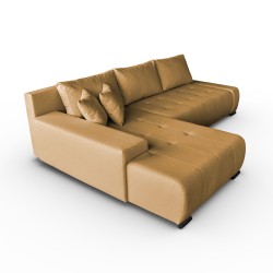 Narożnik z funkcją spania Draco L  Barrel żółty packshot lewy bok