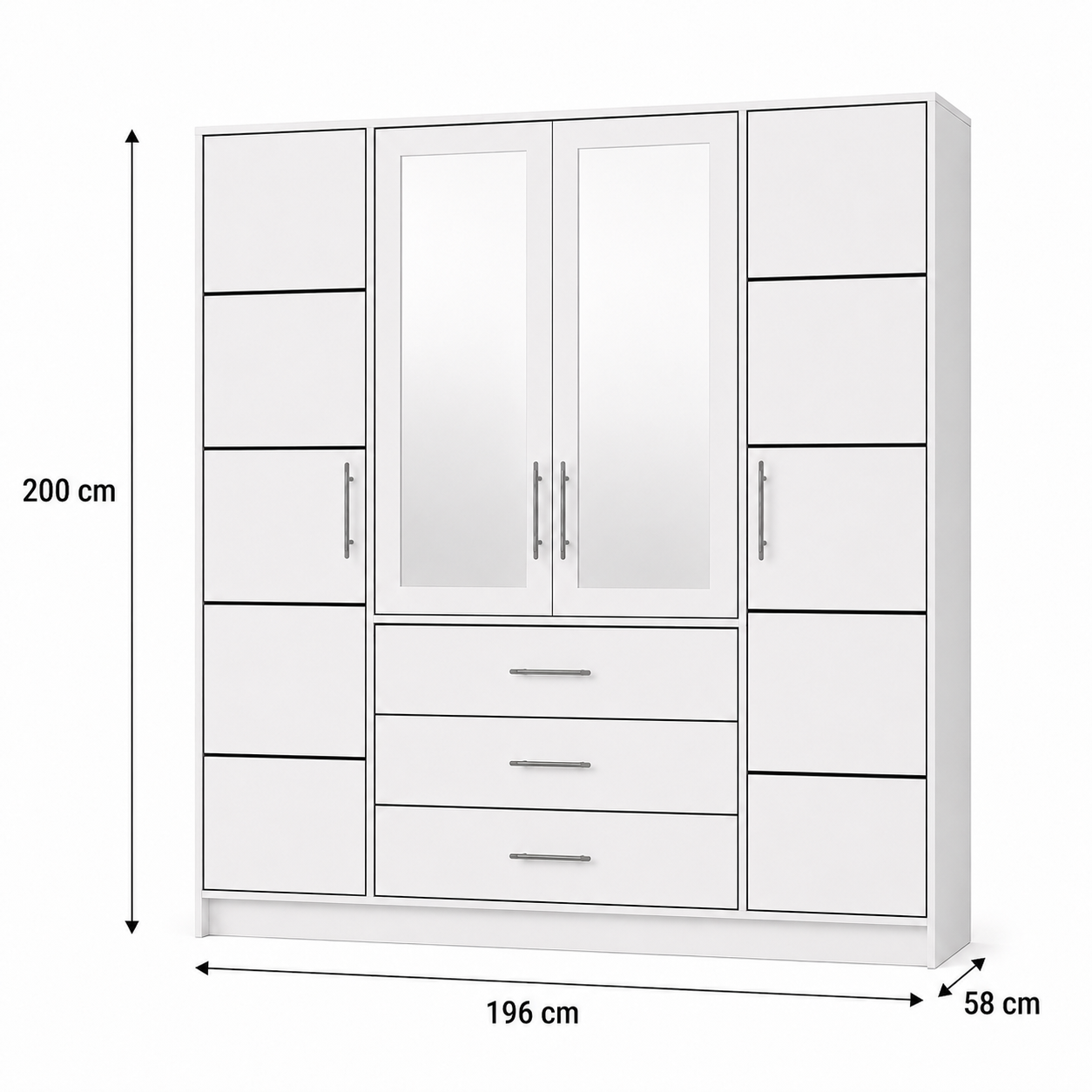 Wymiary szafy BALID D4 – 196x58x200 cm