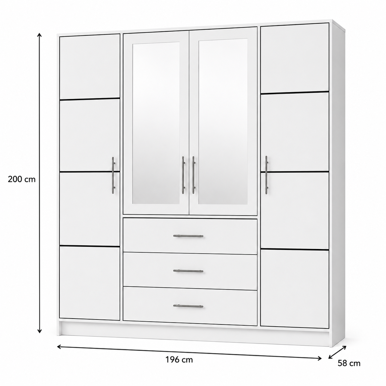 Wymiary szafy BALID D4 – 196x58x200 cm