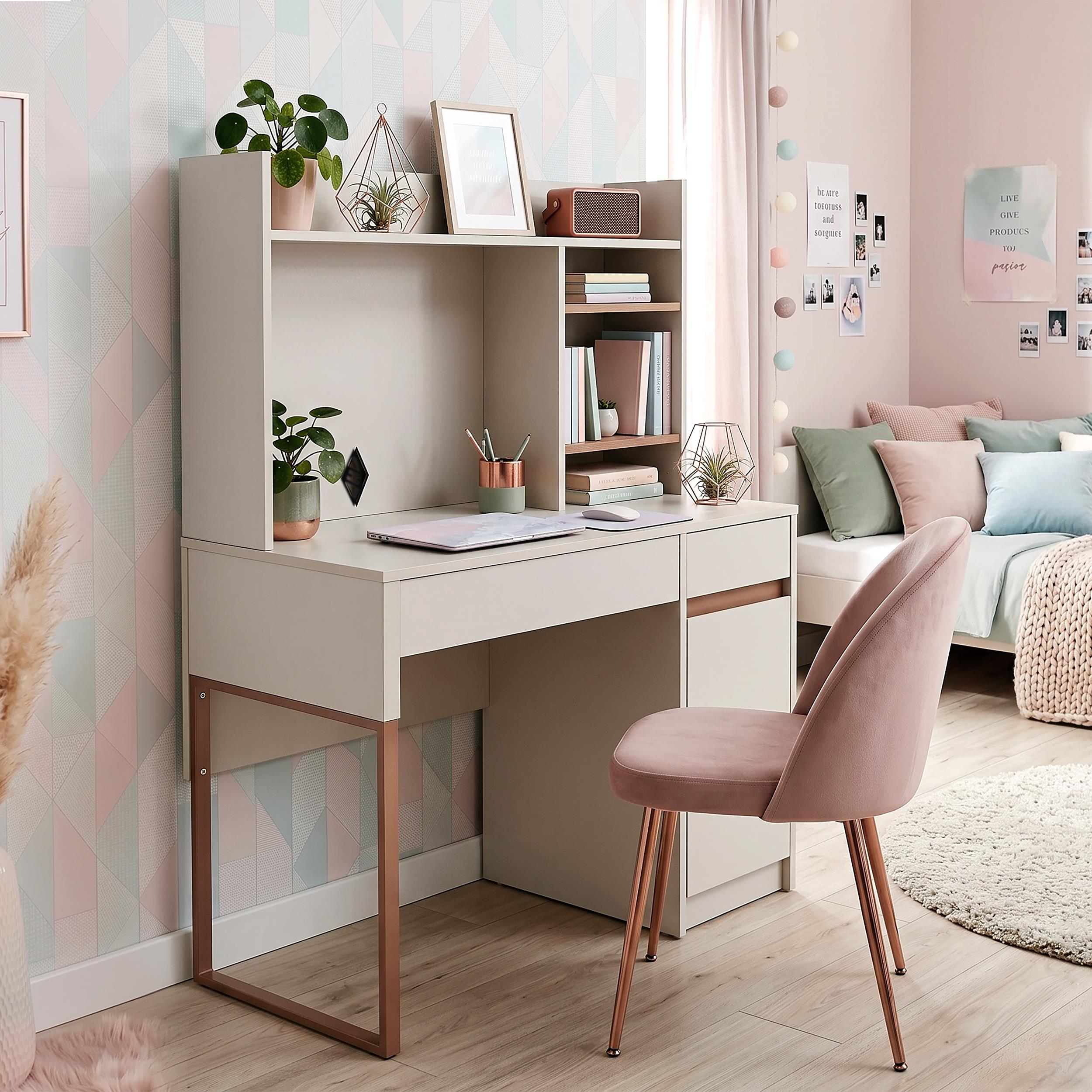 Biurko BOREO kaszmir cappuccino do pokoju młodzieżowego i home office