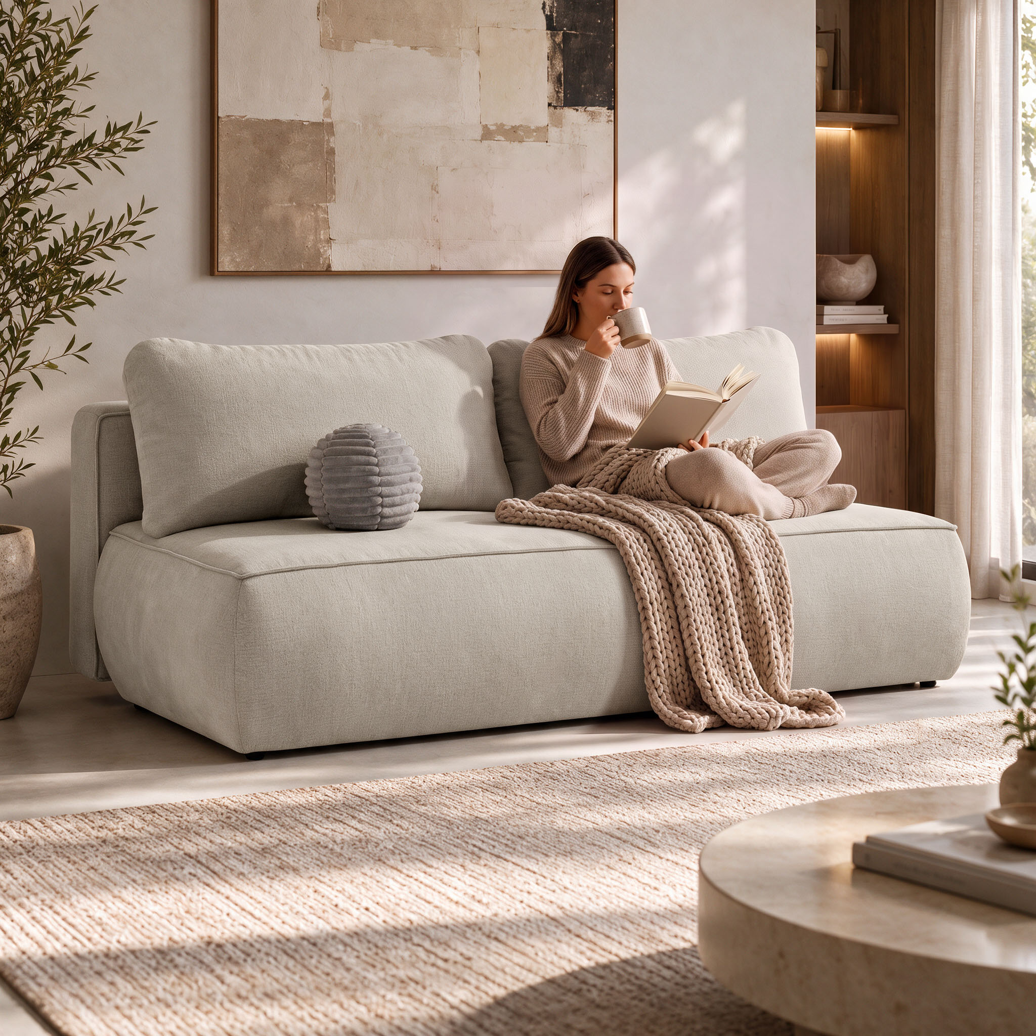 Sofa DARLING dwuosobowa z funkcją spania w nowoczesnym salonie