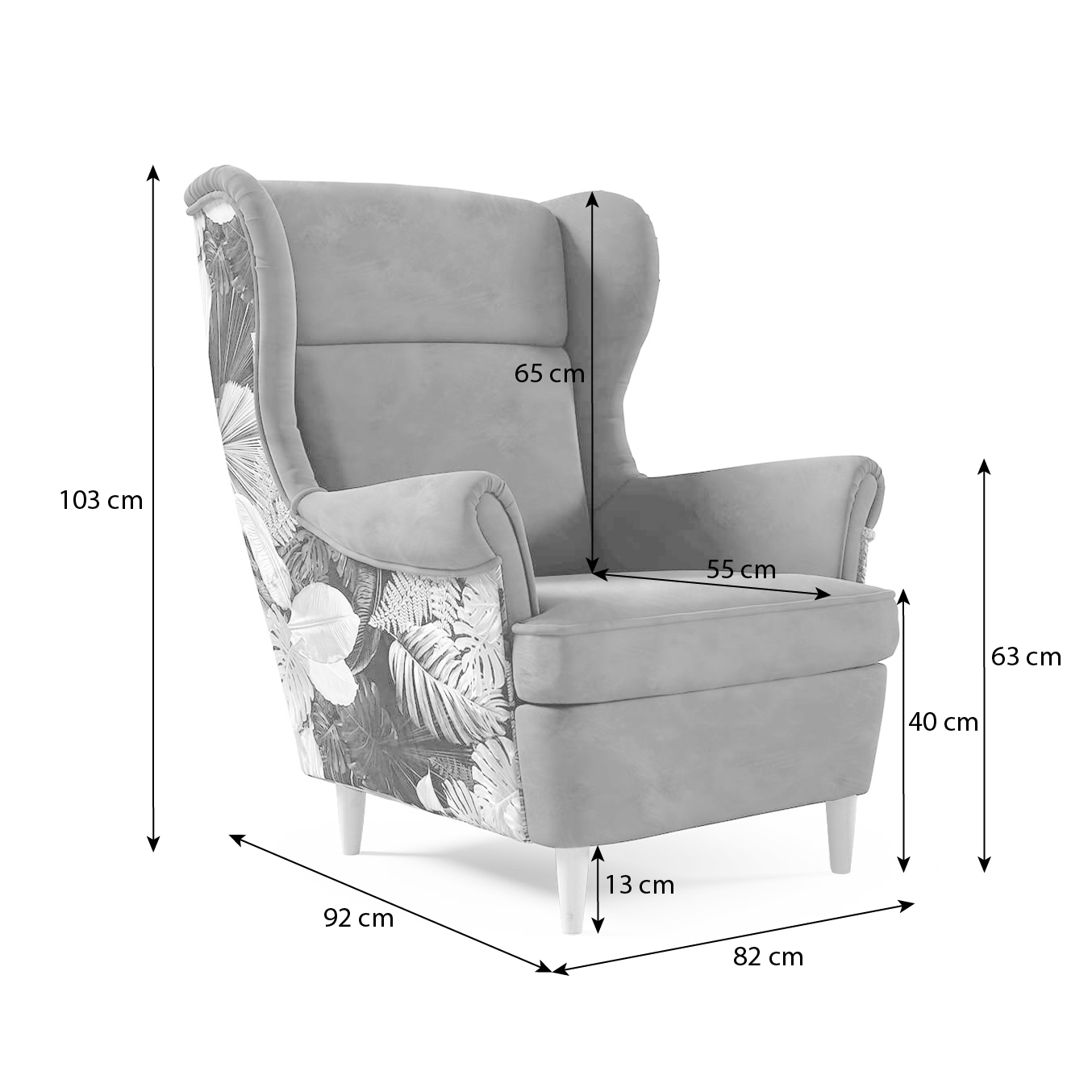 Wymiary fotela HAVANA – szerokość, wysokość i głębokość